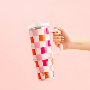 Take Me Everywhere Tumbler - Sweetheart Check