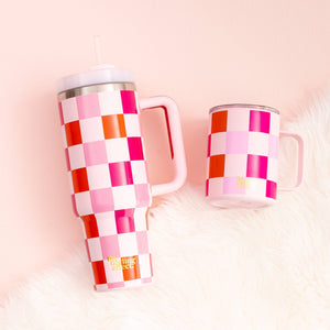 Take Me Everywhere Tumbler - Sweetheart Check