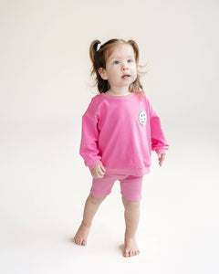 Baby & Kids Biker Shorts Set | Hot Pink