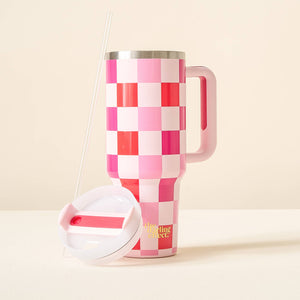 Take Me Everywhere Tumbler - Sweetheart Check