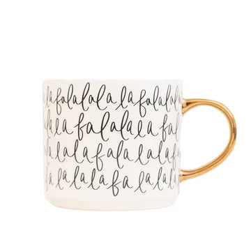 Fa la la Gold Tile Mug