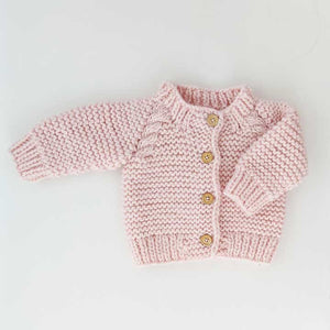 Garter Stitch Cardigan Pink or Blue