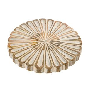 Dahlia Wooden Tray, Round