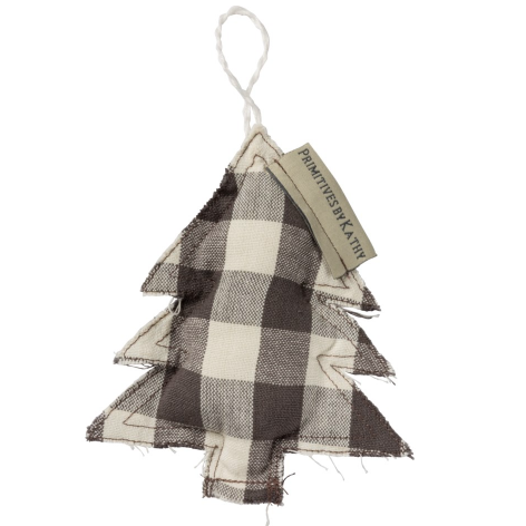 PRIM Black & White Plaid Tree Ornament