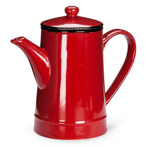 ABB Red Enamel Tall Teapot